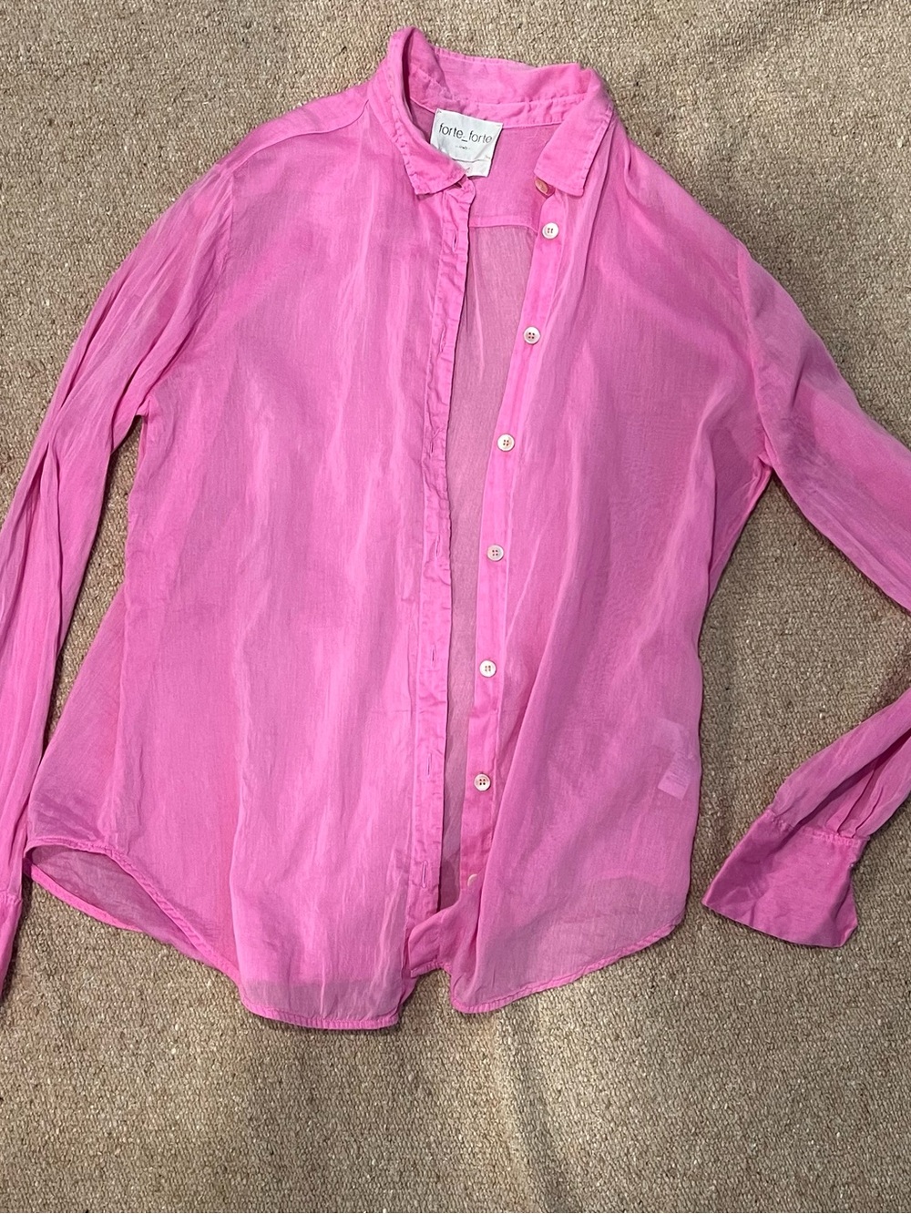 Forte Forte Pink Sheer Button-Up Shirt